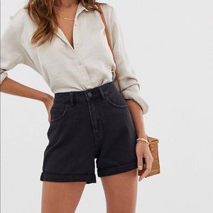 Black High waisted denim shorts